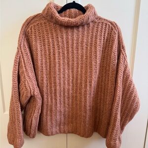 Free People Rust Cowl Neck Sweater